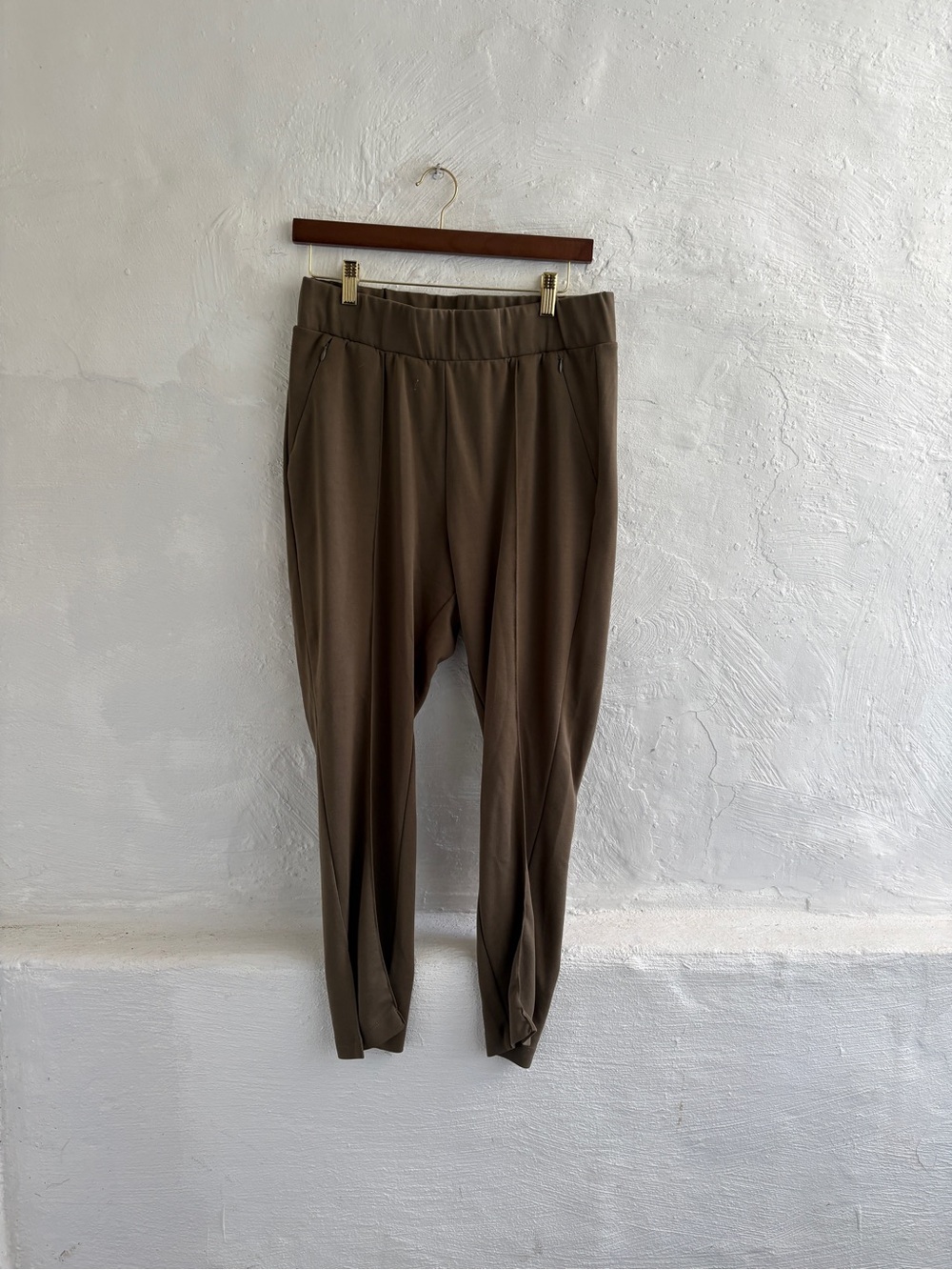 Green Universal standard pintuck pointe pants in olive